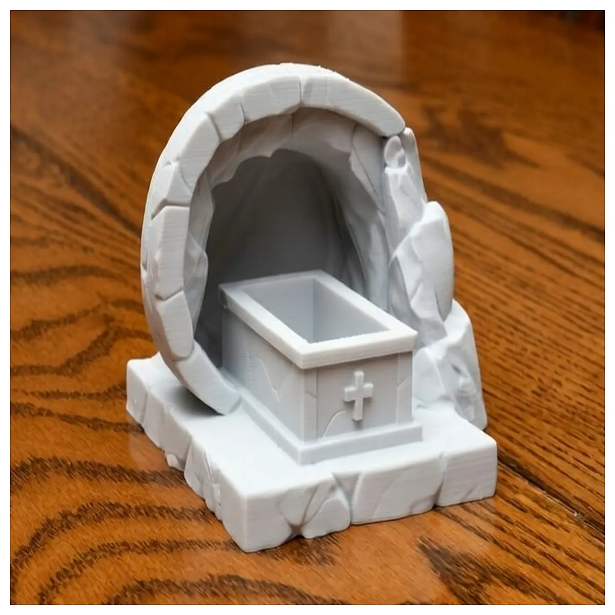 resurrection of jesus statue empty tomb sculpture with rolled away stone christian religious art for home altar realistic bible scene figurine
