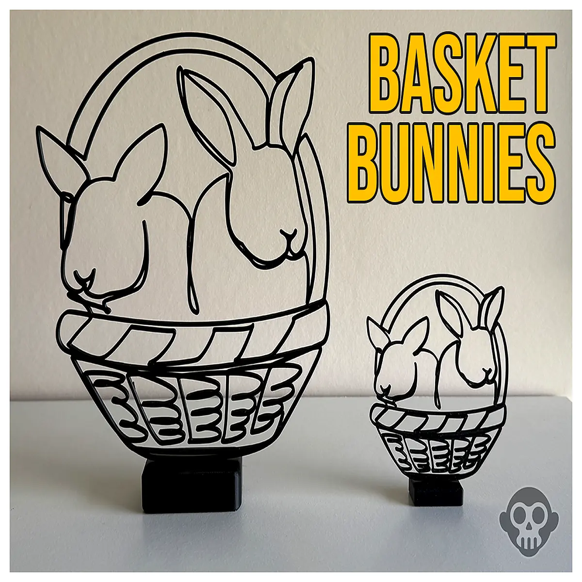 modern bunny basket sculpture abstract line art home decor minimalist rabbit figurine for shelf desk