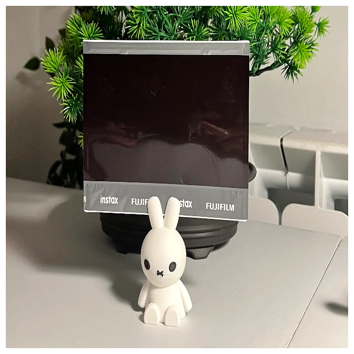 cute bunny photo frame minimalist decor for nursery desk