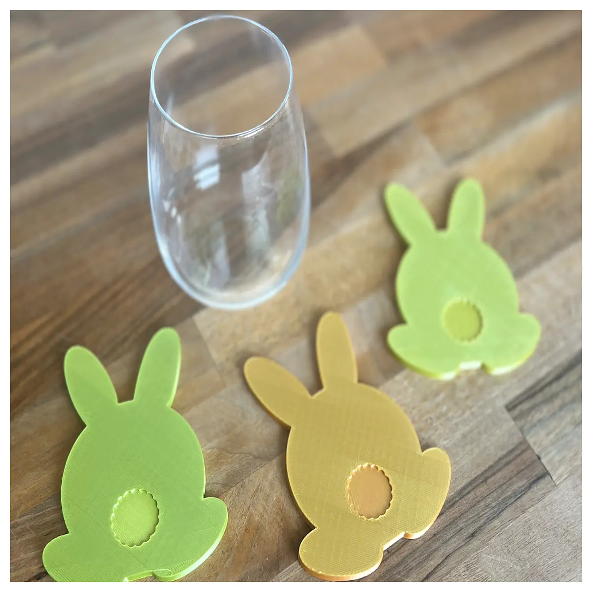 cute bunny coaster set rubber non slip drink mat for desk home decor