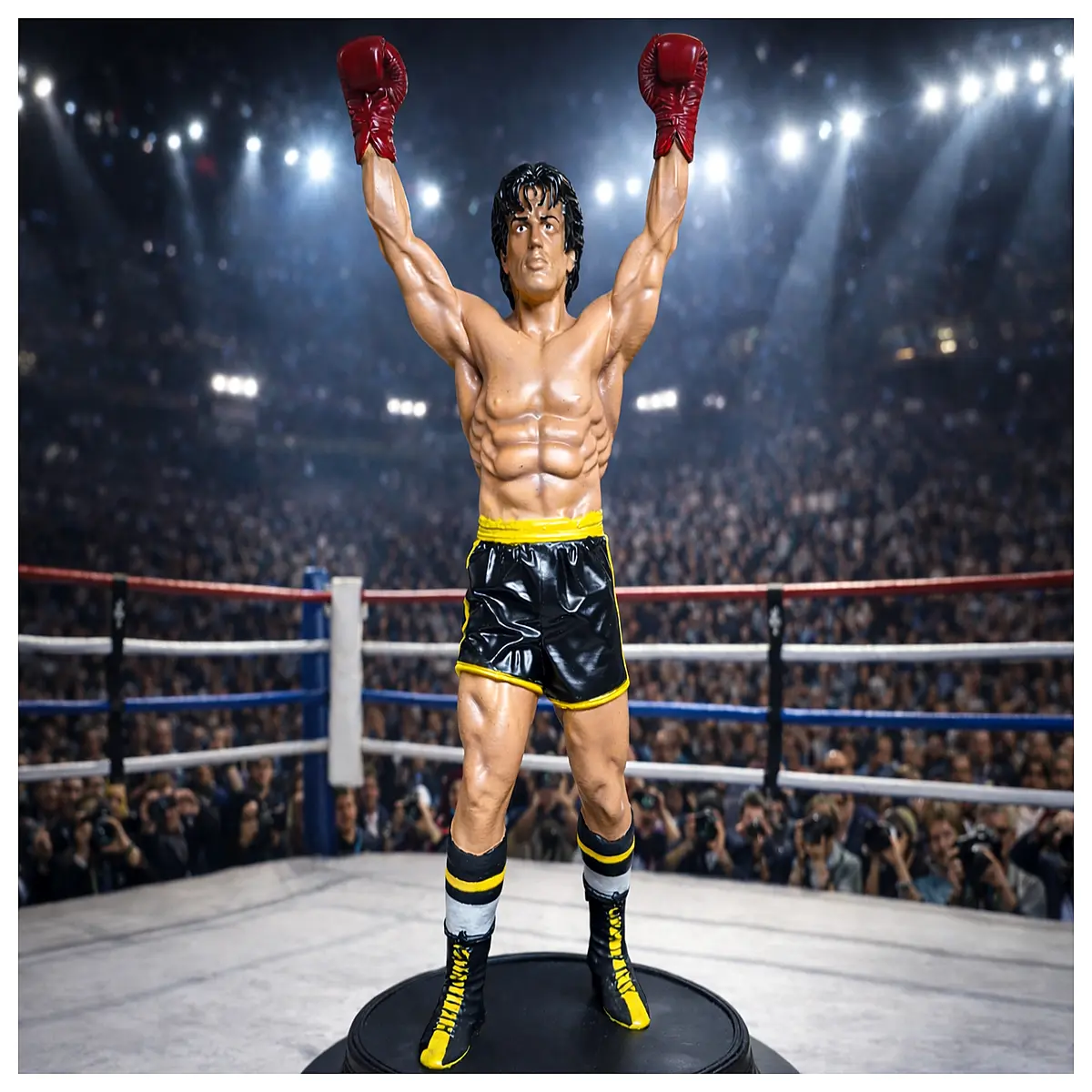 rocky balboa inspired multi part with base boxing legend figure assembly toy for collectors