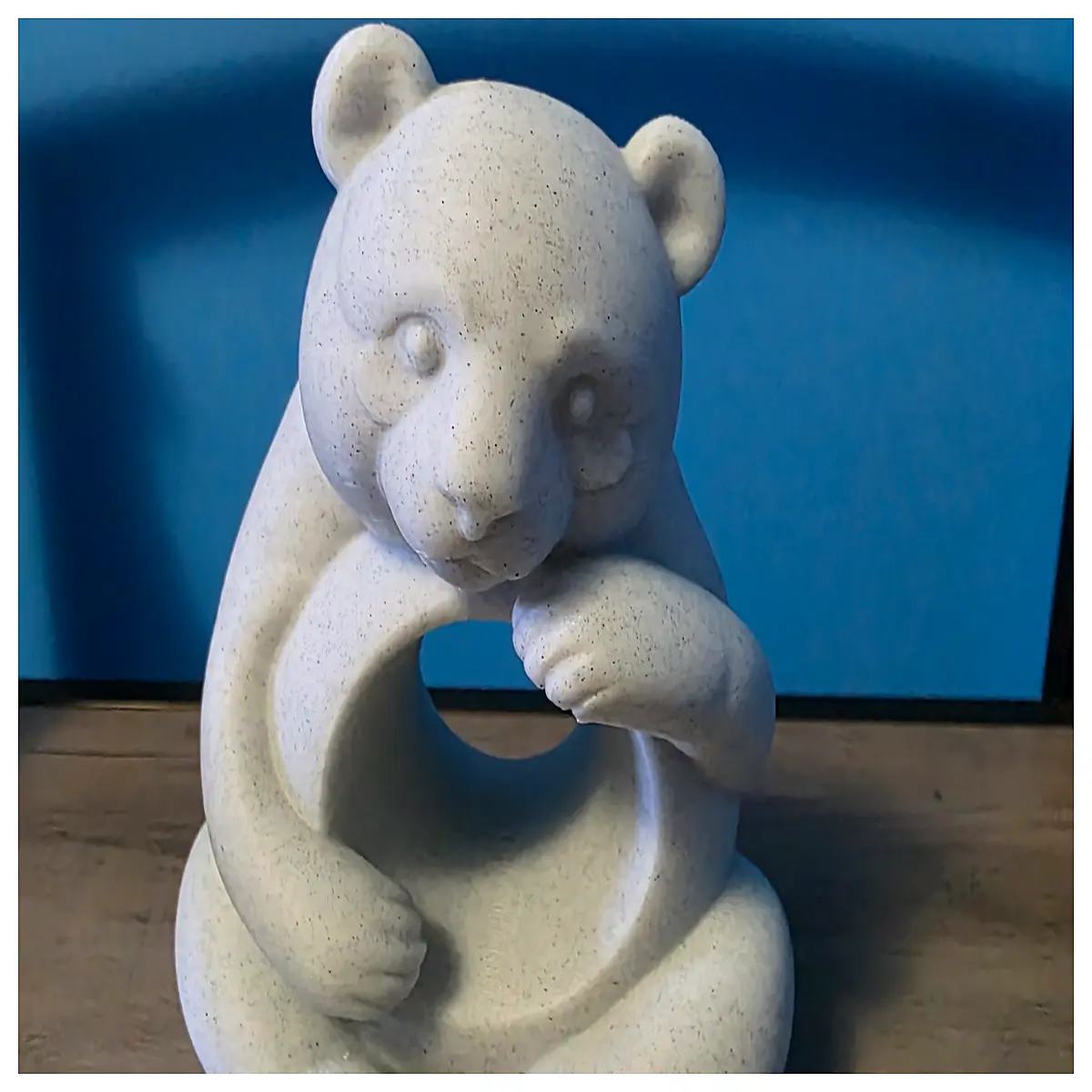 modern abstract panda sculpture resin art decor for living room shelf office desk minimalist black white animal statue home accent