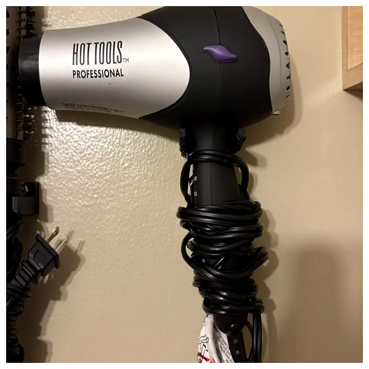 hot tools pro hair dryer wall mount holder bracket for salon home bathroom storage organizer duty