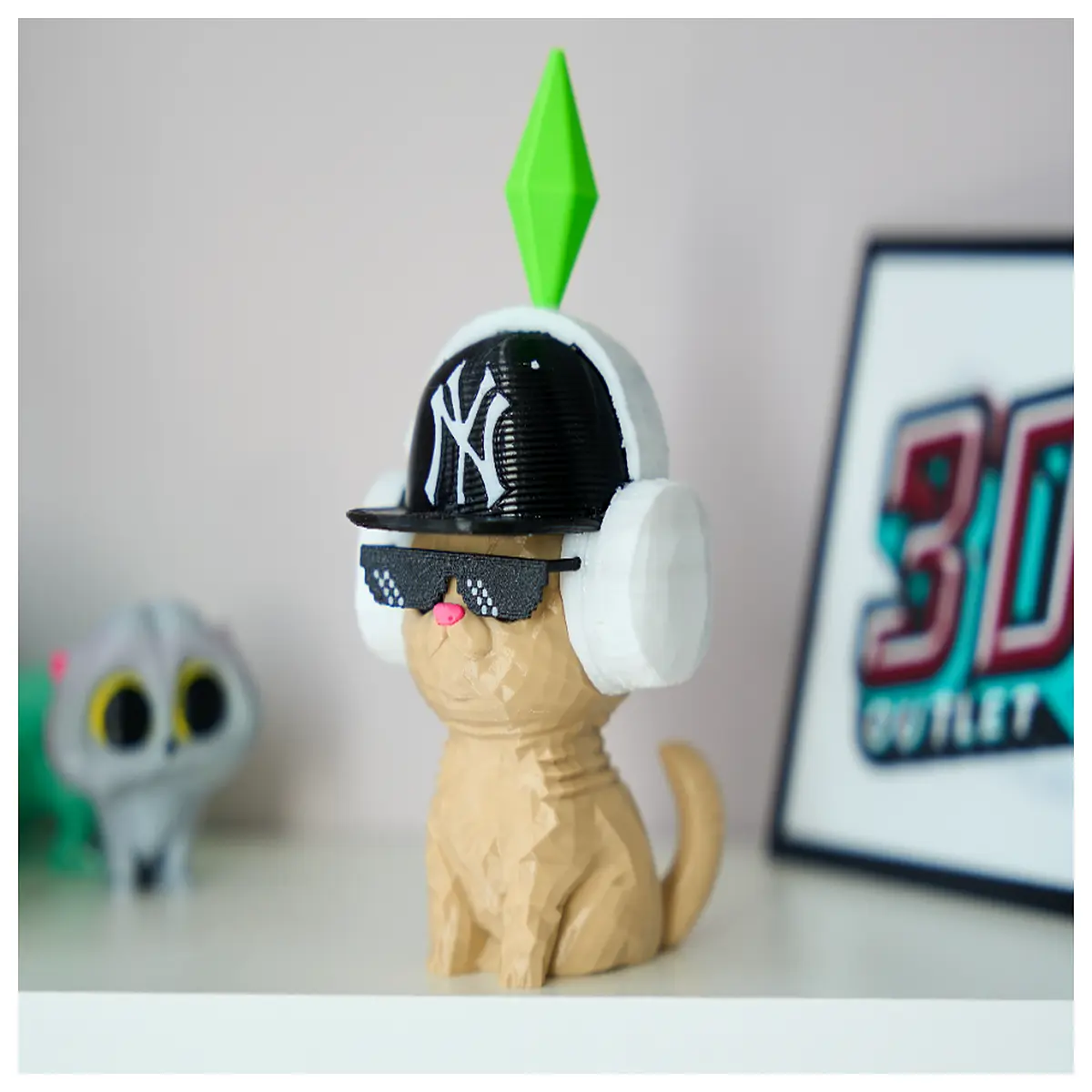 cute cat life sim rap music vibe aesthetic plush toy for bedroom decor gaming setup