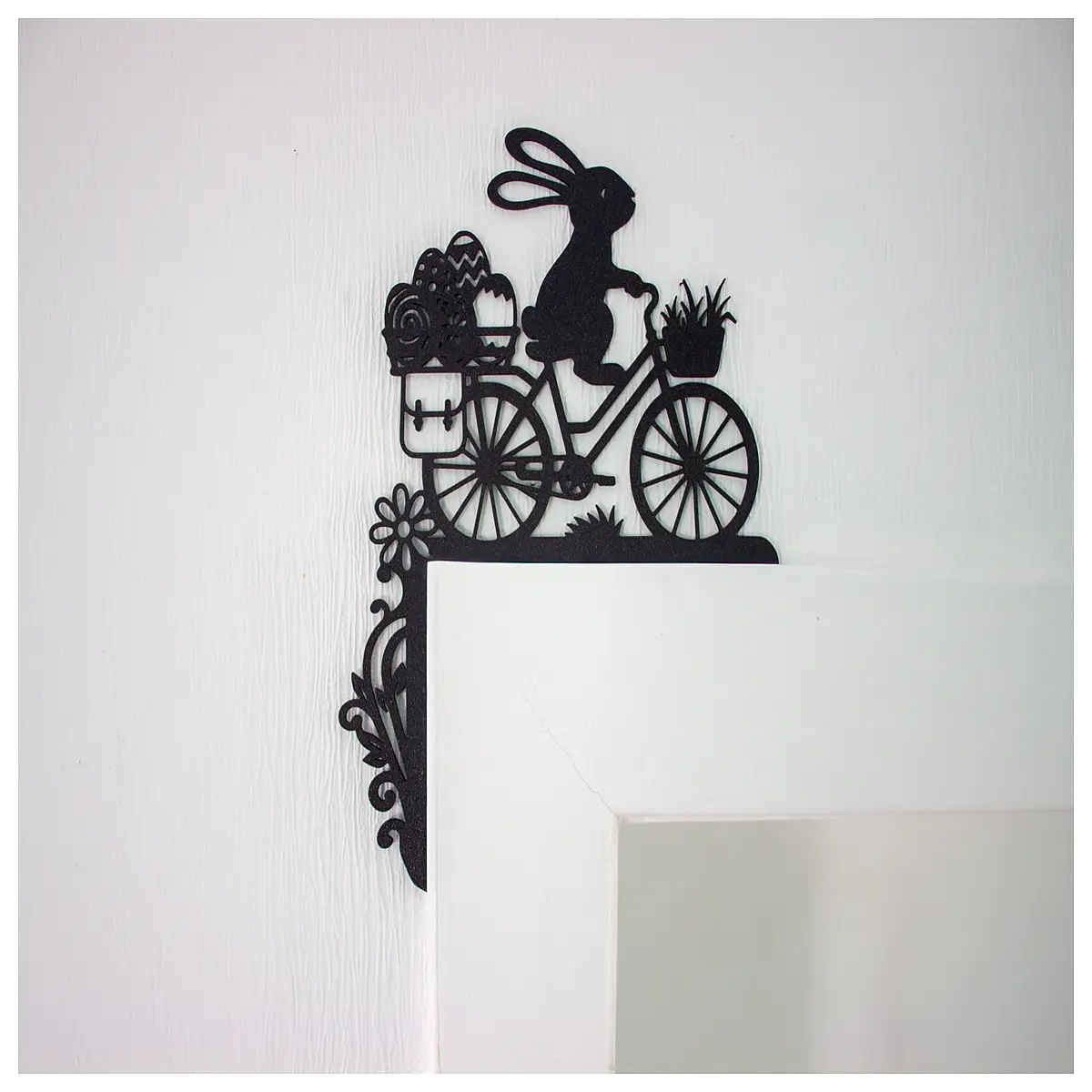 easter bunny door hanger decoration riding bicycle spring holiday home decor