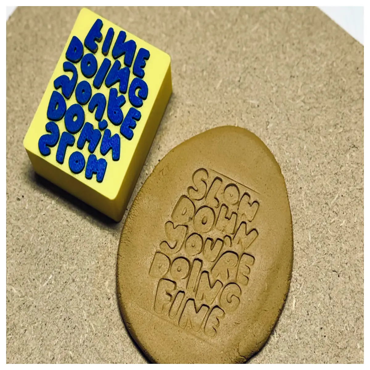 slow down you are doing fine rubber stamp motivational quote office desk supplies stress relief coworkers