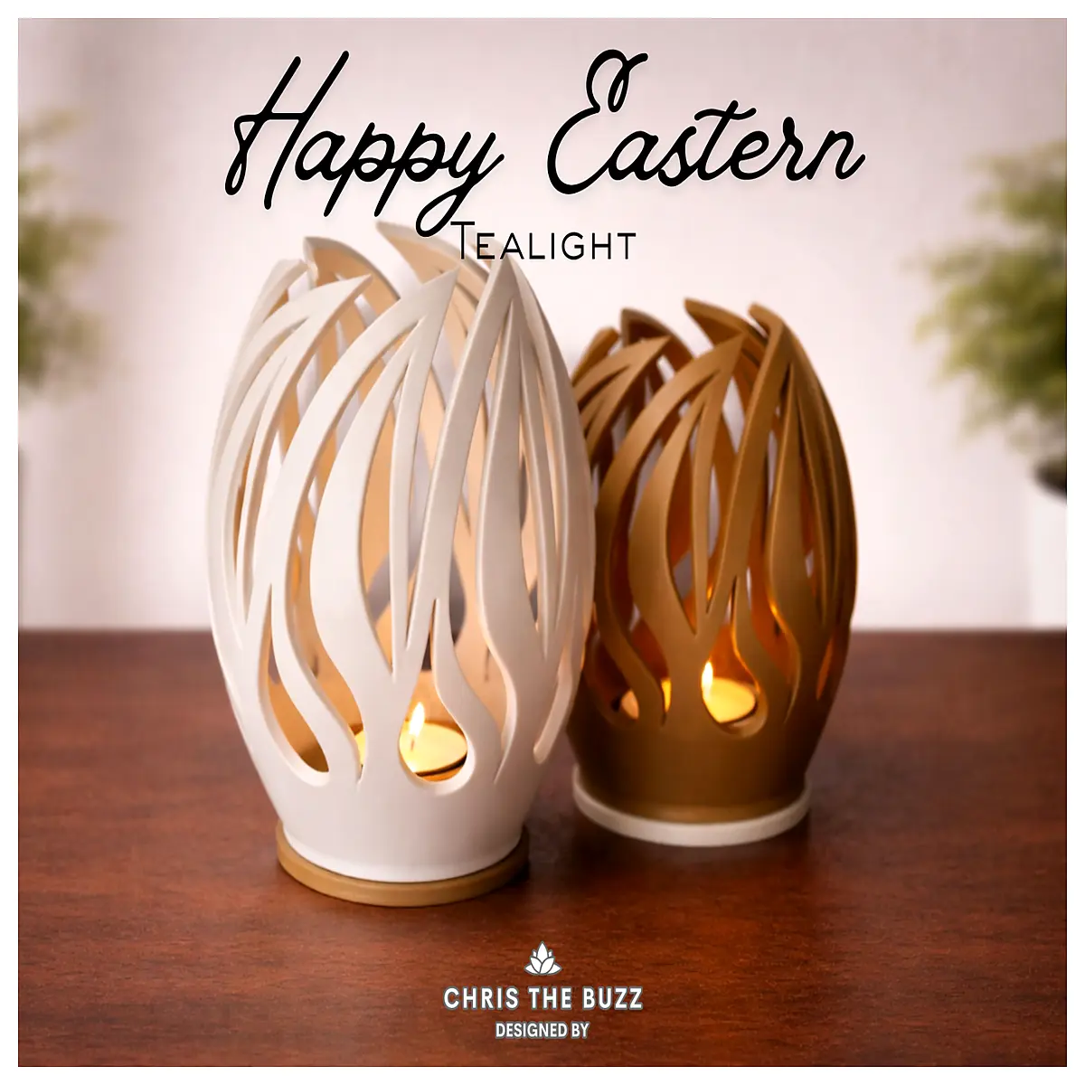 easter tea lights with bunny and egg designs for spring table centerpiece party favors