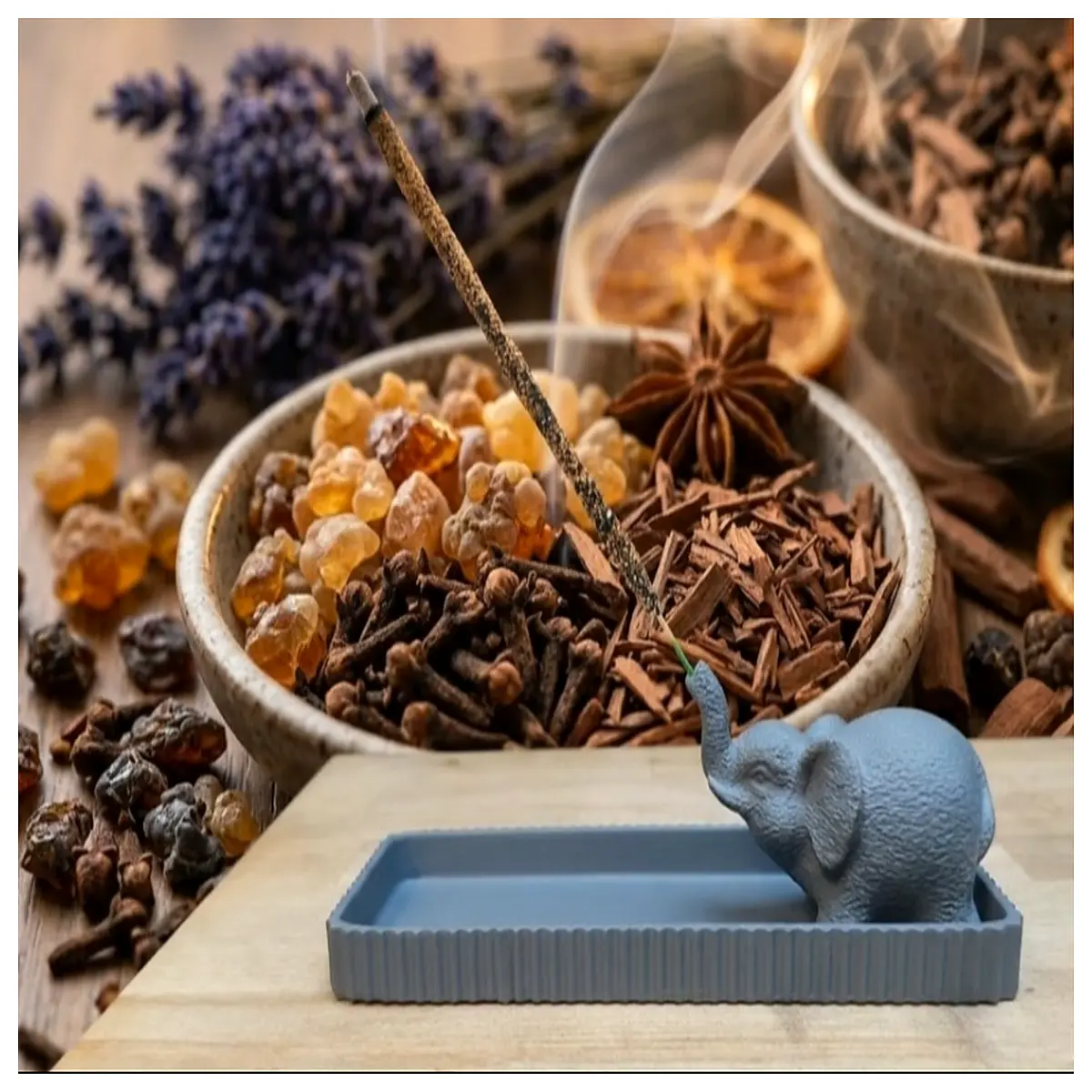elephant incense holder ceramic base for home altar meditation yoga decor