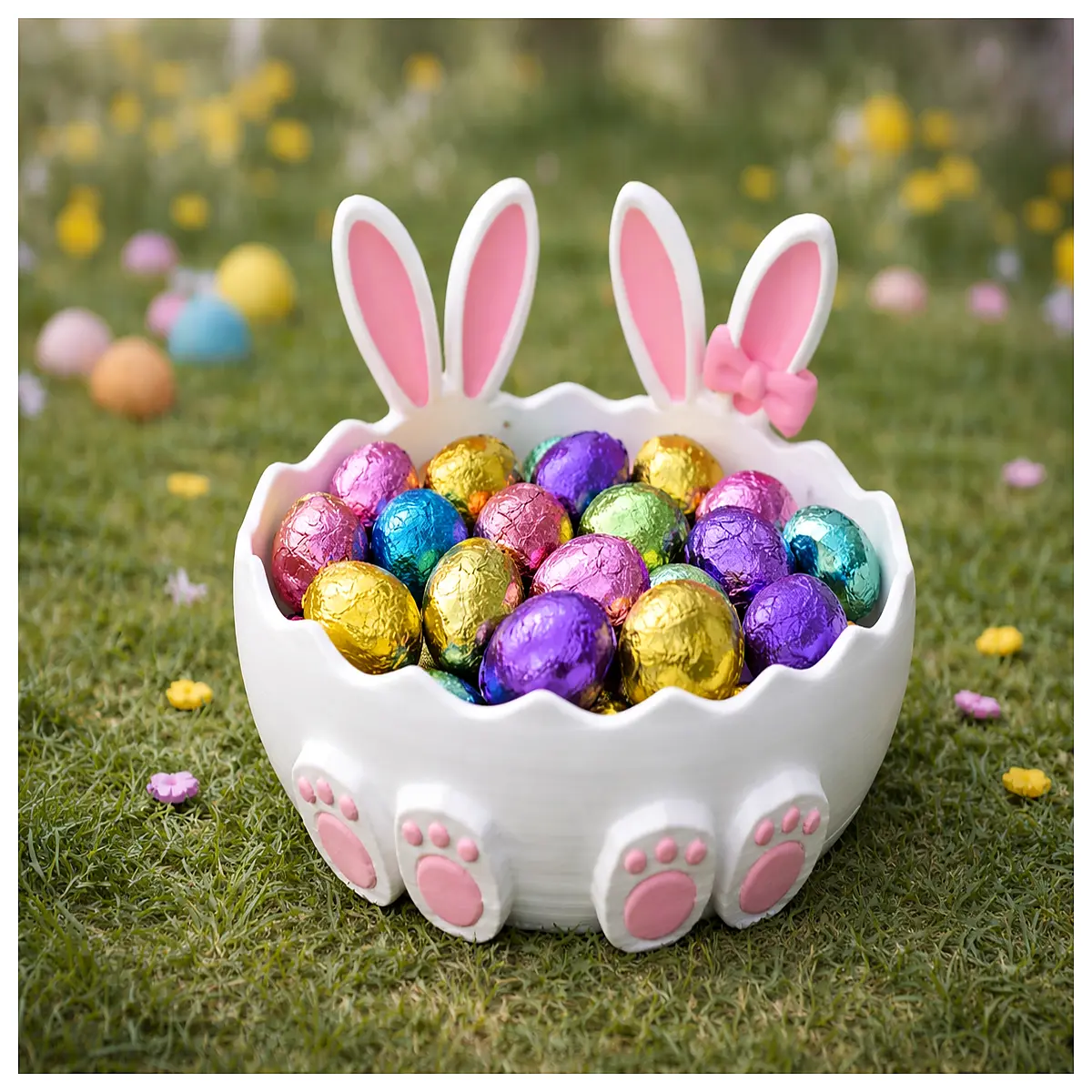 cute bunny egg shaped bowl for easter candy snacks party favors kids treat holder