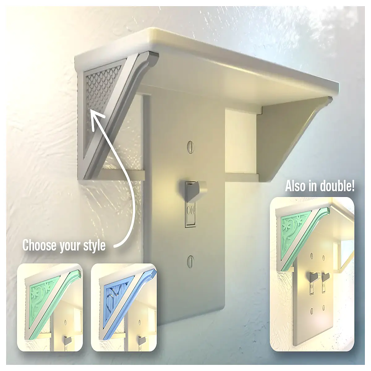 switch wall organizer shelf with hooks for keys remote storage entryway decor