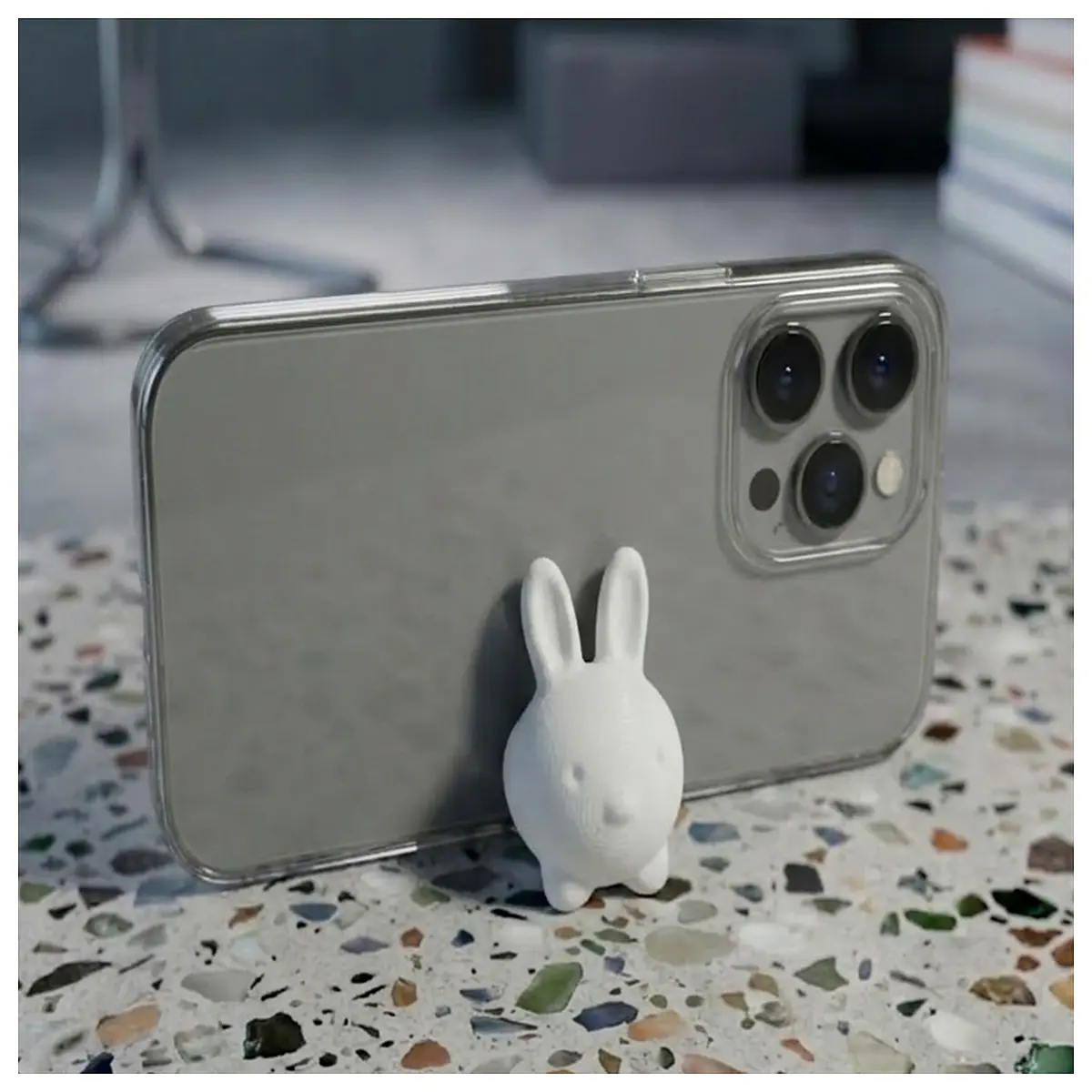 cute bunny rabbit phone holder for desk easter egg decor gift adjustable cradle for