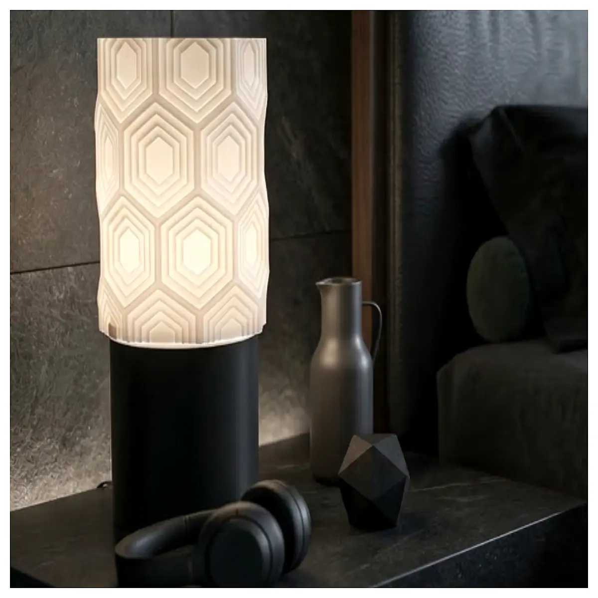 basalt rock texture aesthetic mood lighting for bedroom modern industrial decor accent