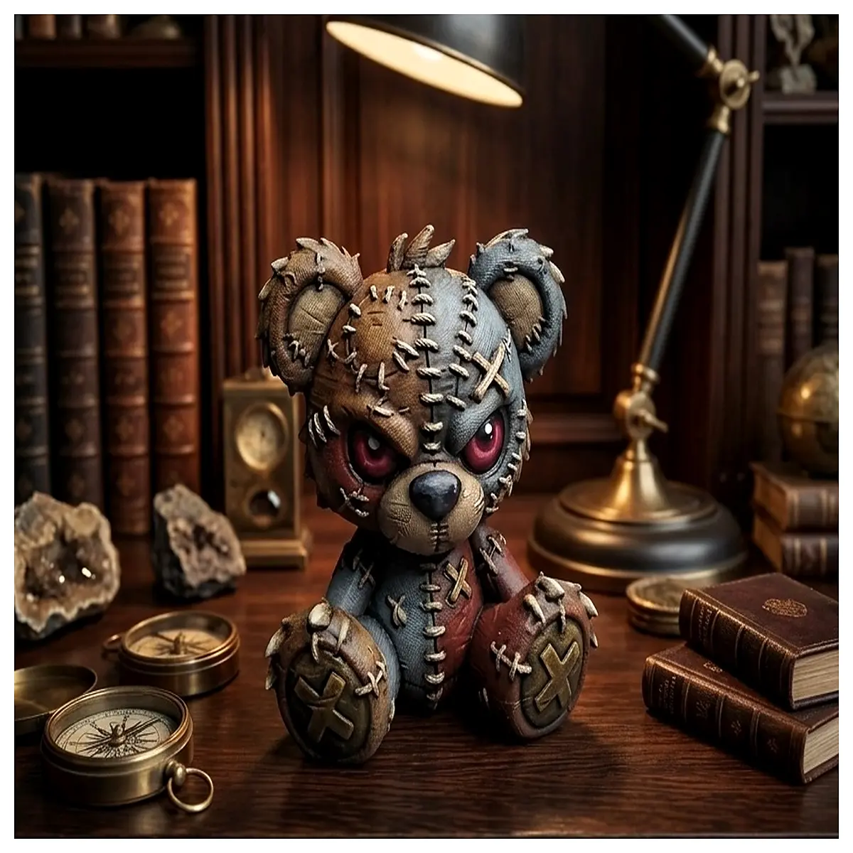 hand drawn zombie bear plushie horror aesthetic gothic stuffed animal creepy cute alternative teens