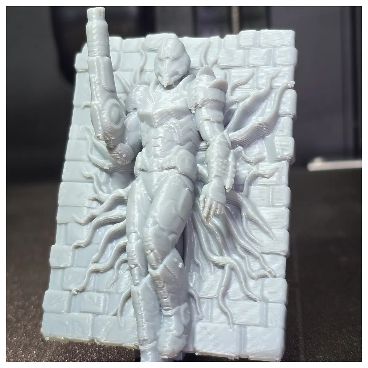 samus aran relief wall art sci fi gaming decor resin statue collectible figure