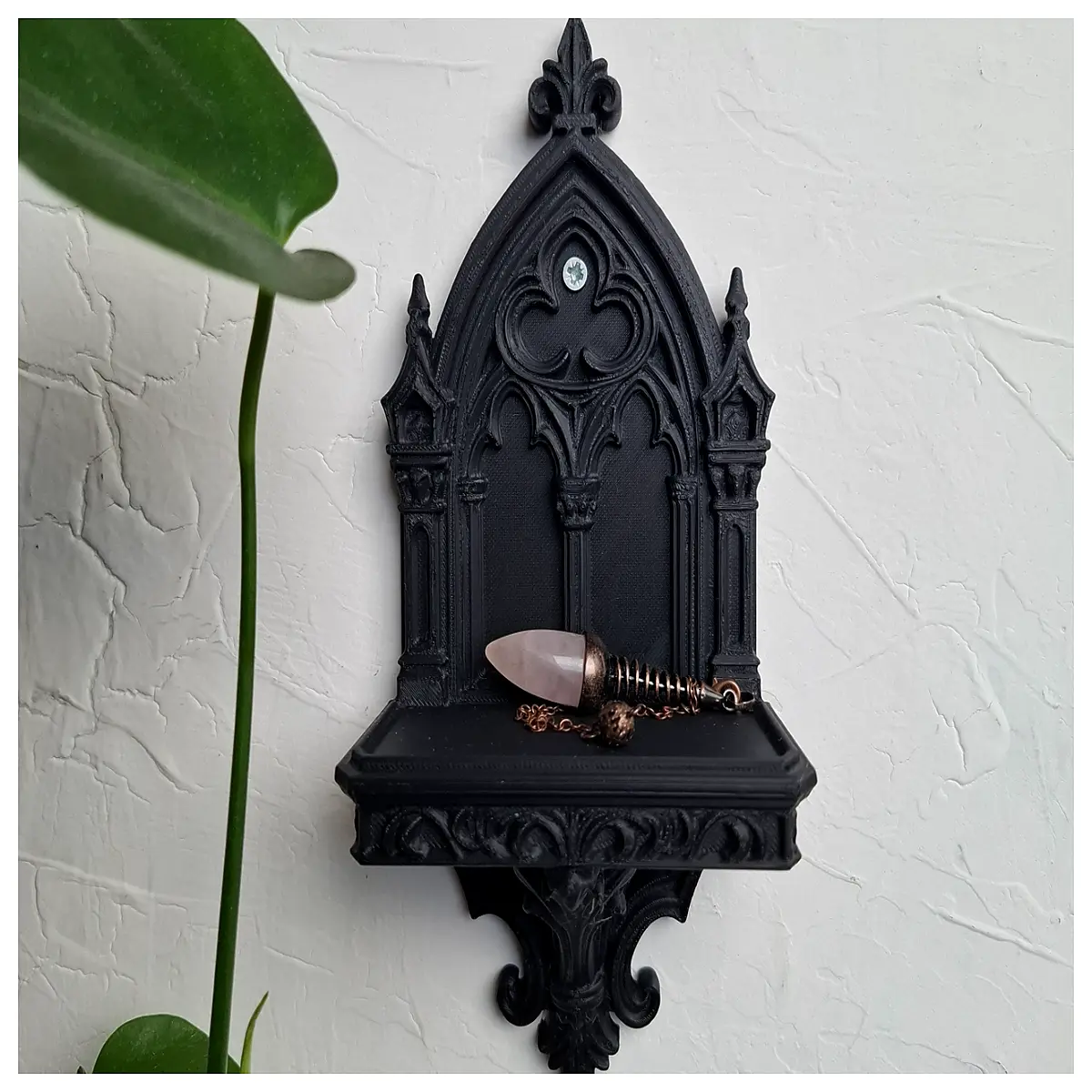 victorian gothic shelf unit black metal ornate rack for candles books plants vintage home decor