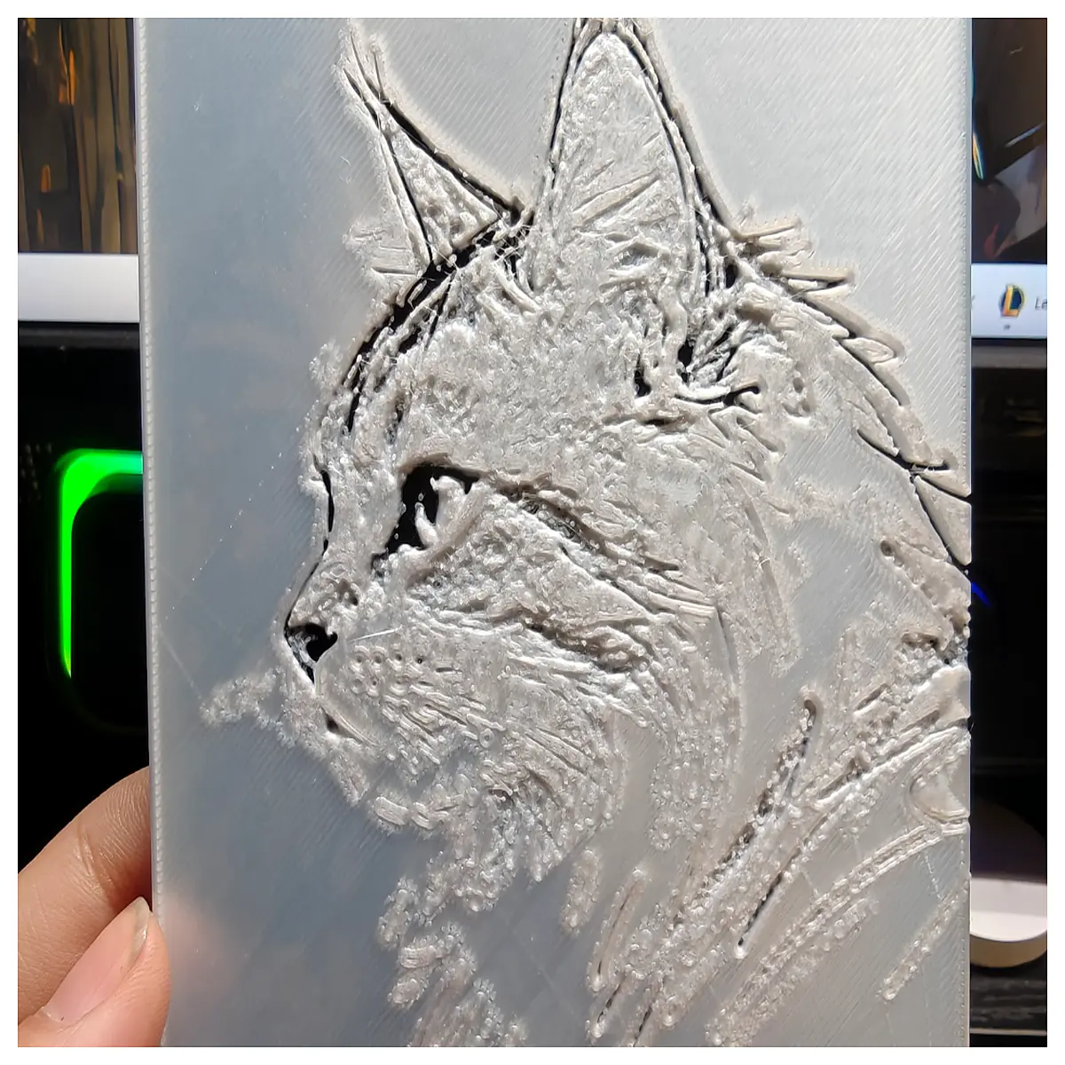 minimalist cat side profile bas relief wall art decor modern home decoration gift