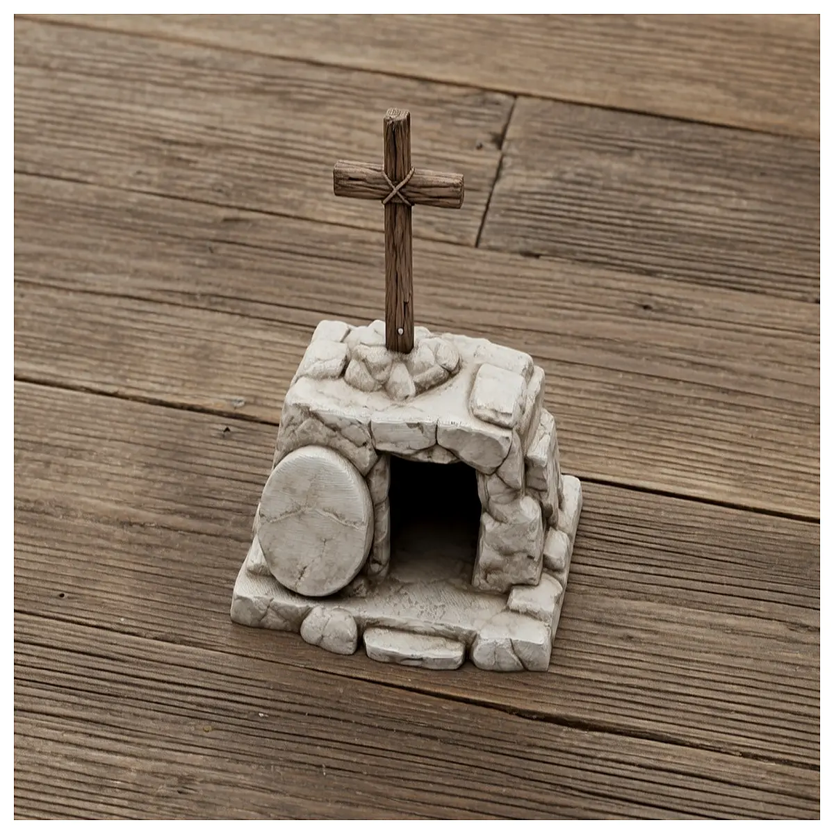 resurrection of jesus empty tomb wooden cross religious wall art christian home decor inspirational scripture plaque