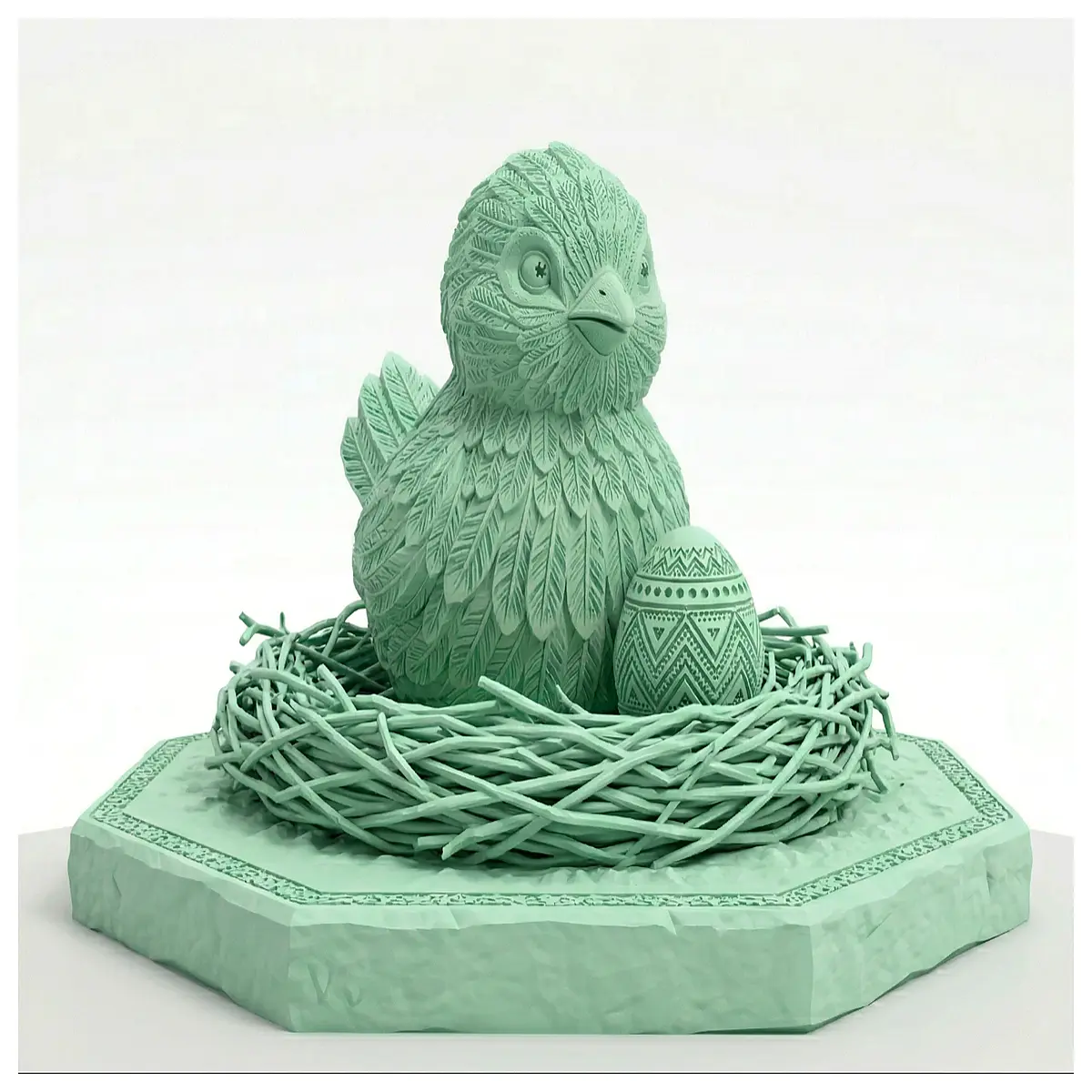 easter chicken with eggs decoration spring holiday farm house decor
