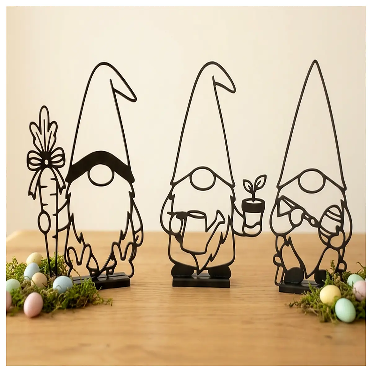 easter garden gnome decor outdoor resin fairy figurines for yard lawn spring holiday home decoration