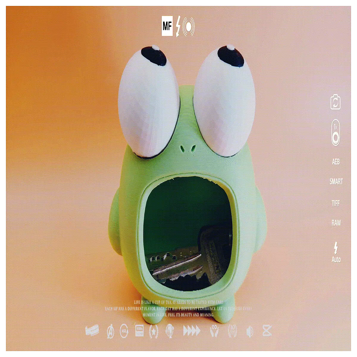 cute storage box with rotating eyes toy organizer desktop accessory