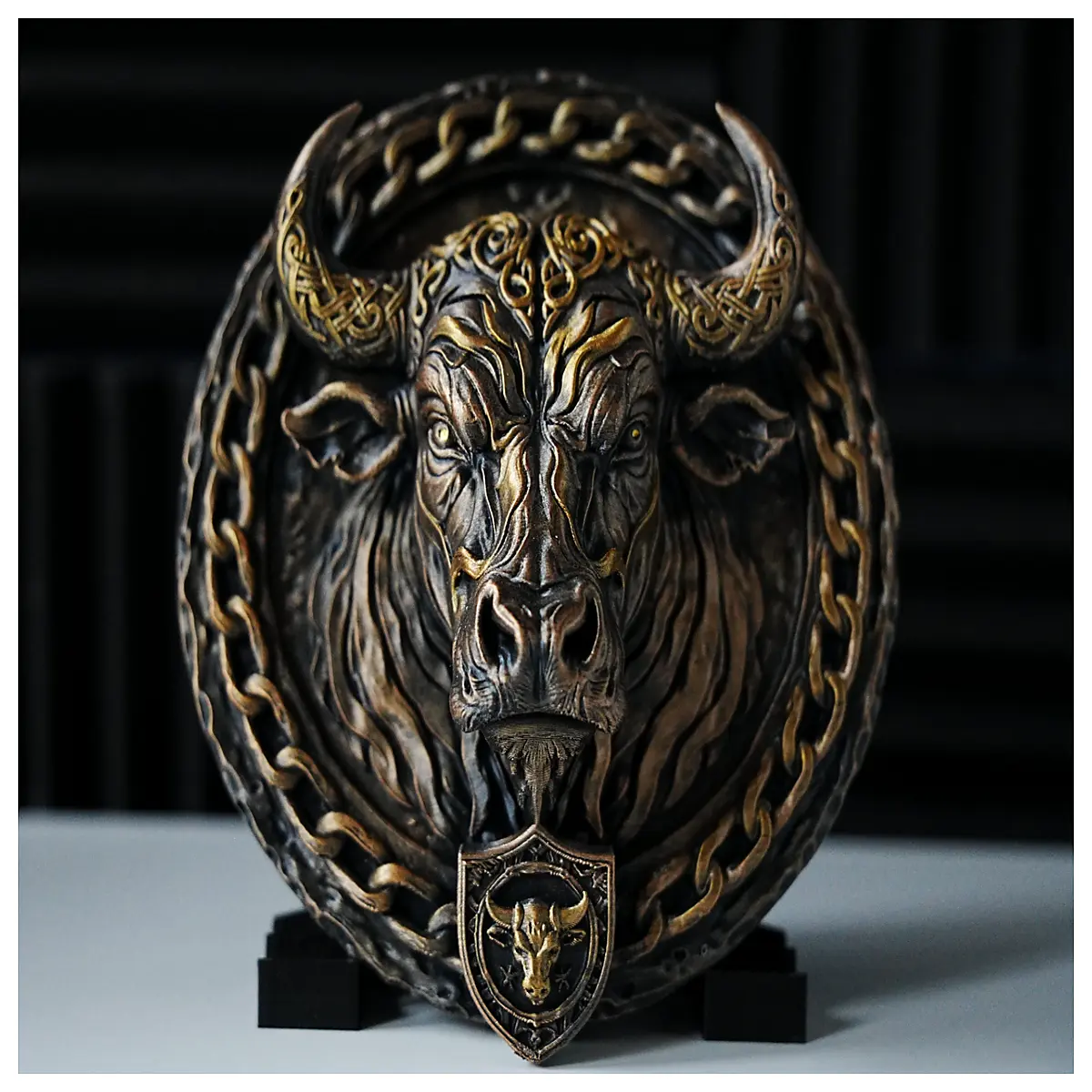 epic bronze bull relief wall art large ox statue for living room mythological animal decor metal sculpture gift