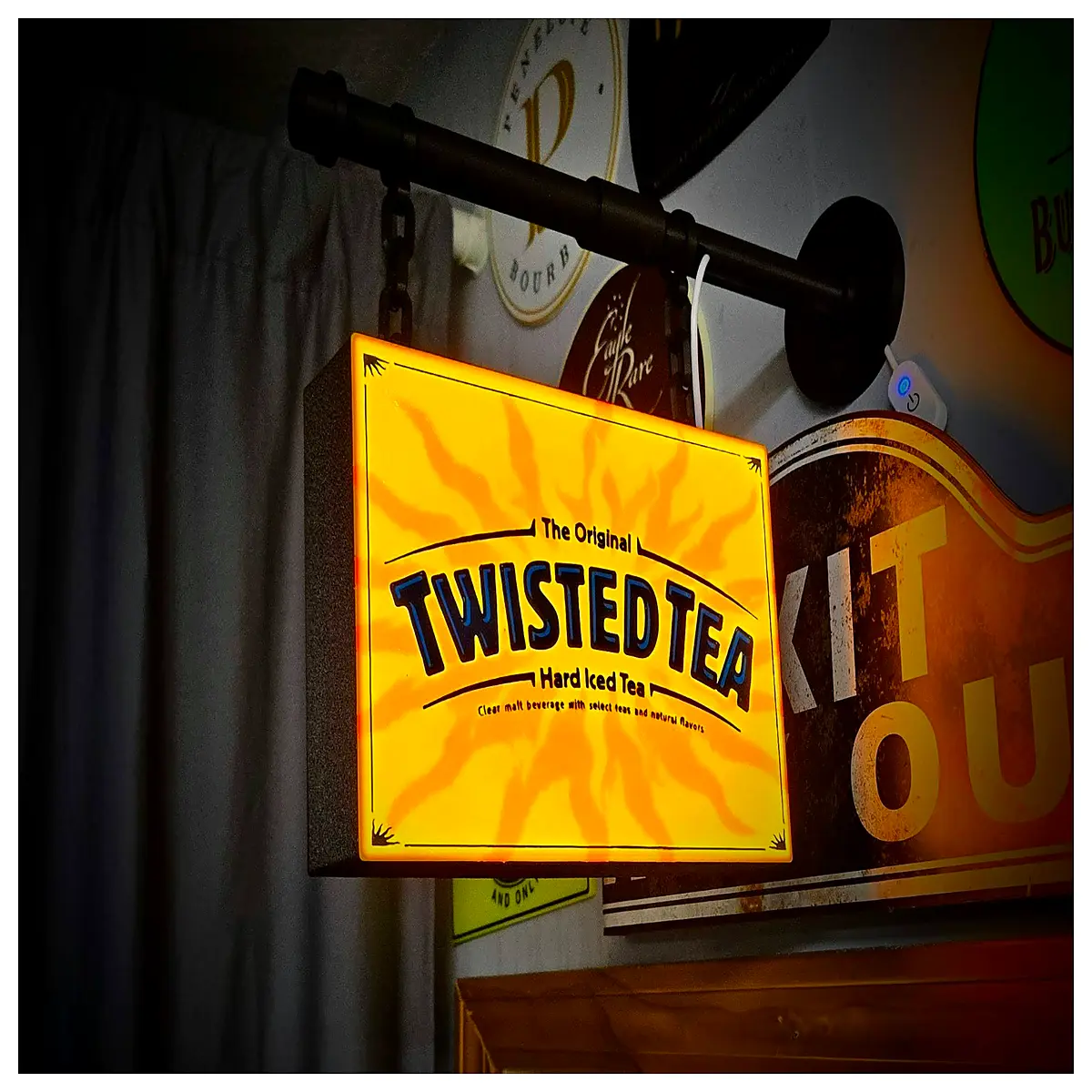 twisted tea hanging bar sign metal rustic pub decor for home man cave garage wall art