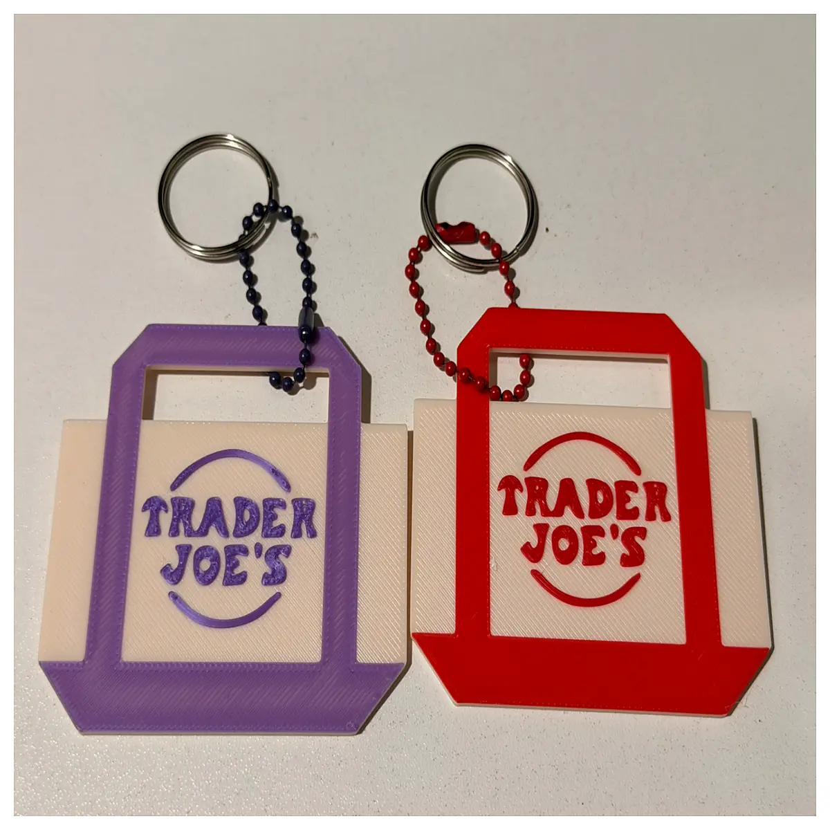 trader joe tote bag keychain cute cartoon character grocery shopping bag holder accessory