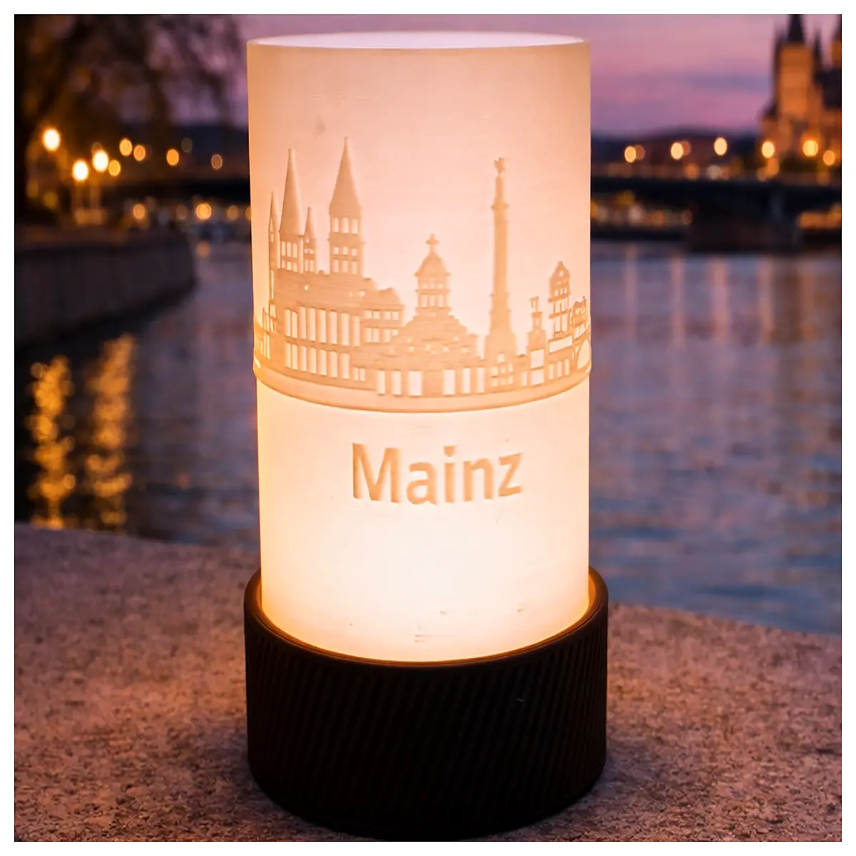 mainz skyline cylinder nightlight decorative home decor travelers
