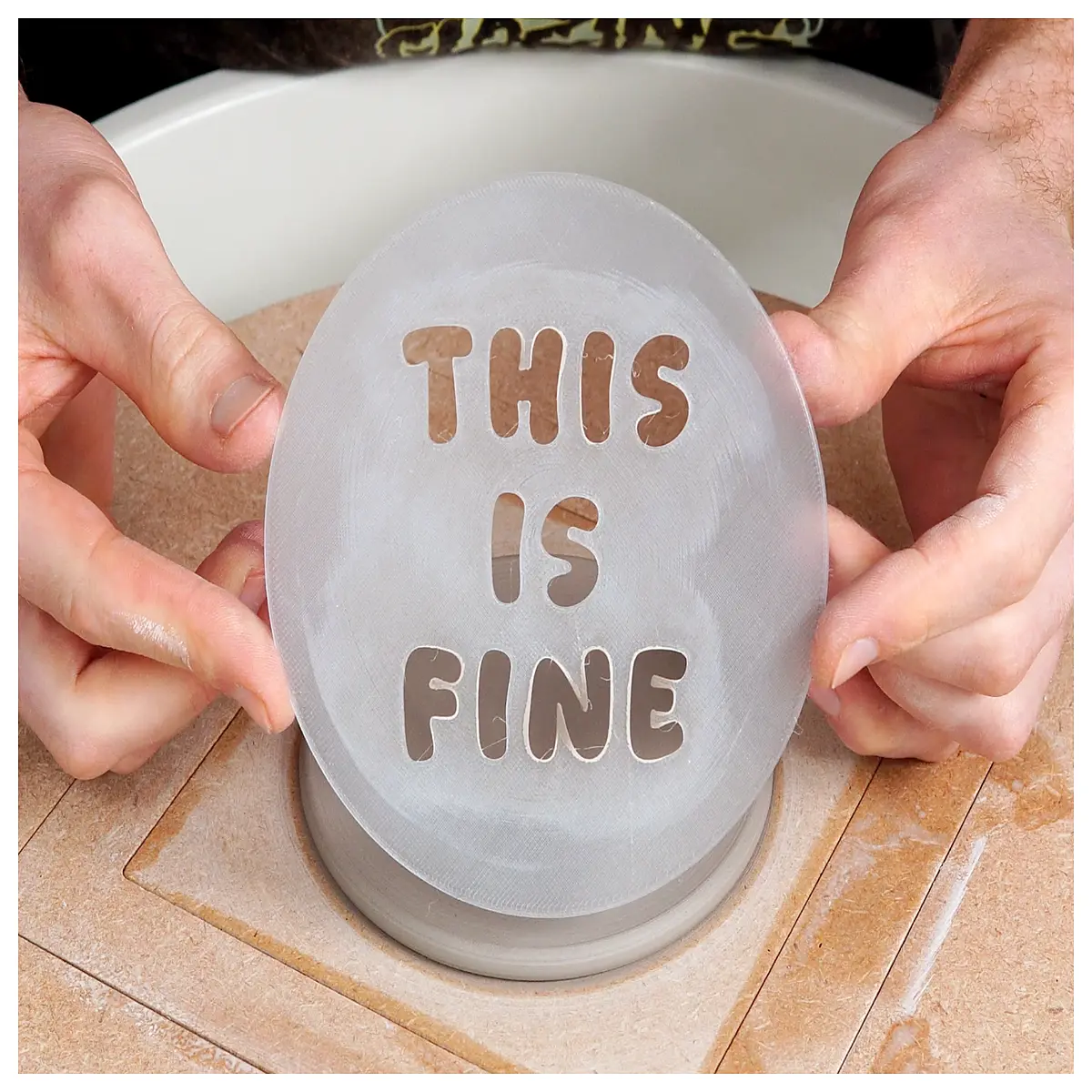 ceramic coaster stamp set this is fine meme mug mat heat kitchen decor gift