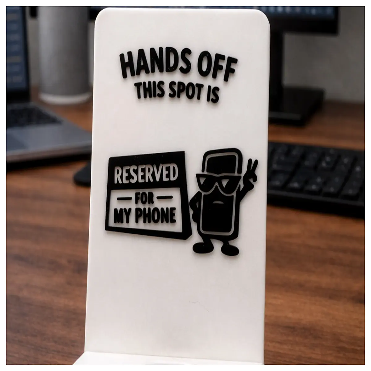 funny phone holder for desk cute anti slip grip no touch zone personal space gadget