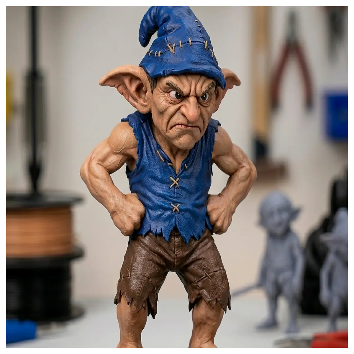 funny tired goblin plushie grumpy troll doll for desk decor sarcastic fantasy creature toy ugly cute gift