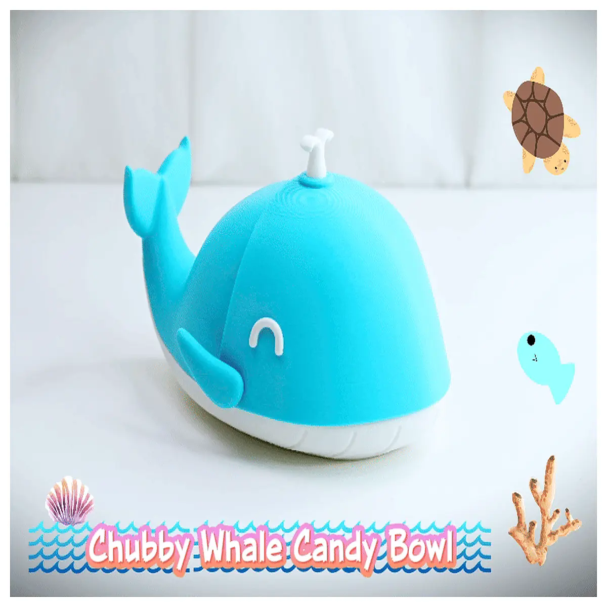 cute chubby whale candy bowl for kids party decor large capacity plastic sweet treat container