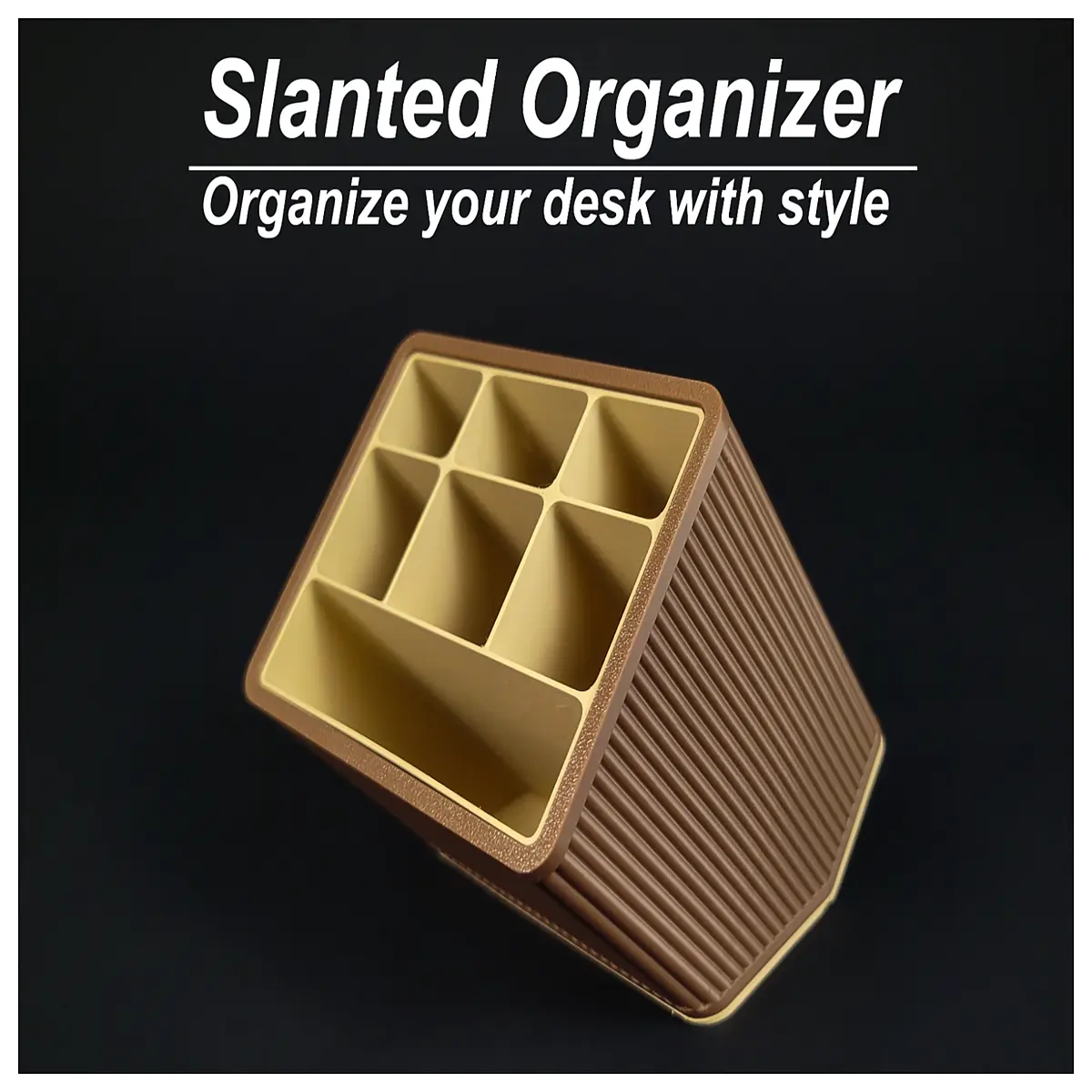 angled desk organizer tray for makeup brushes pens stationery storage