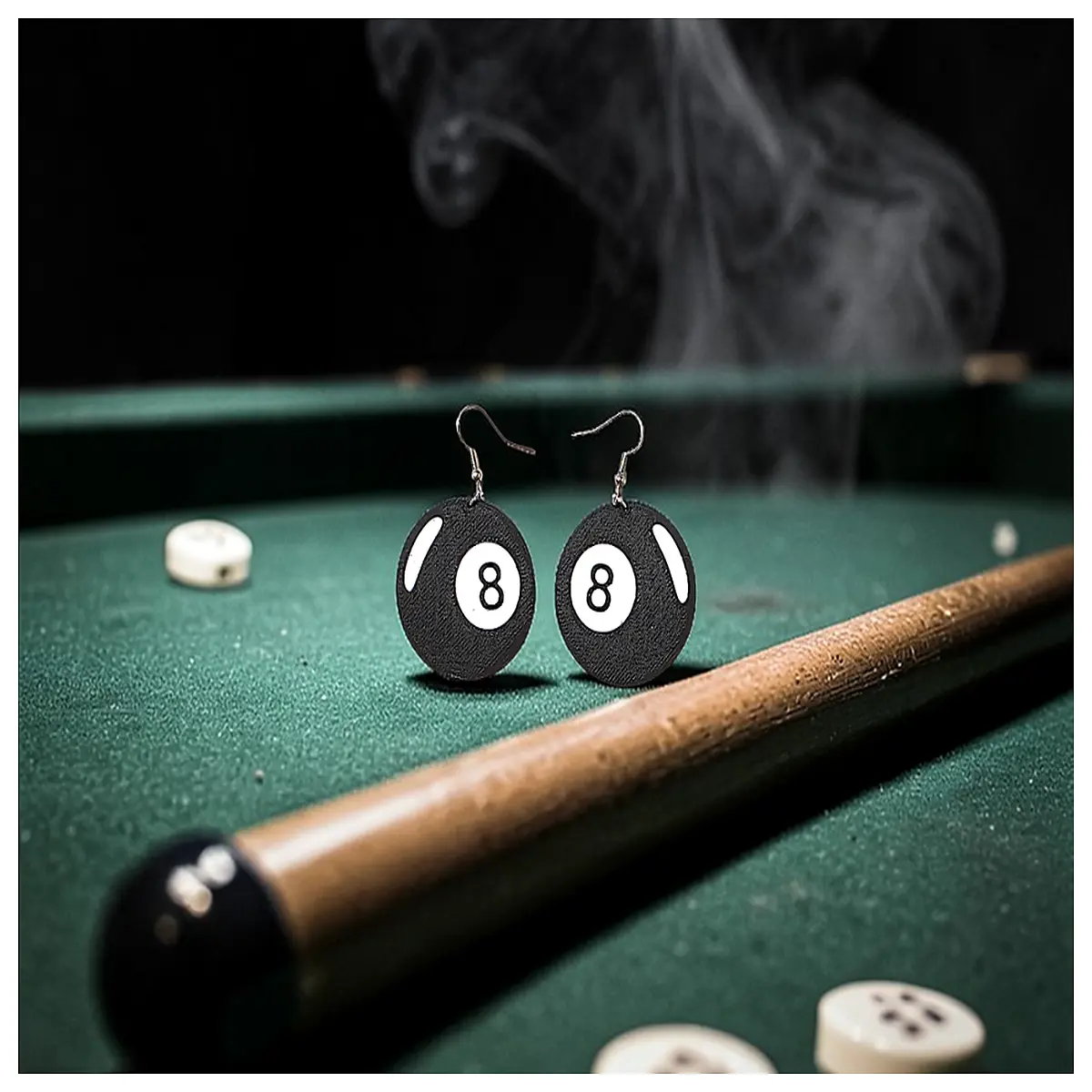 8 ball earrings dangle jewelry punk rock goth alternative accessories silver gold charm drop