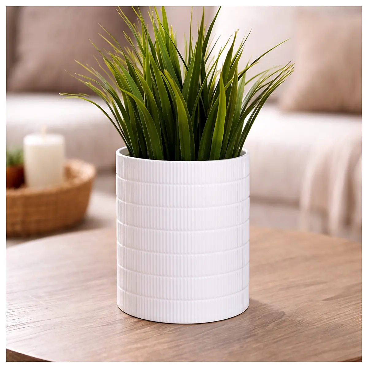 modern ribbed ceramic planter pot for indoor plants succulents cactus decorative home garden decor