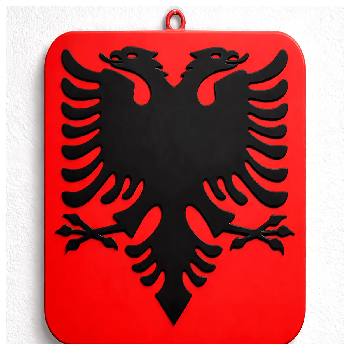 albanian flag coat of arms wall art canvas print framed patriotic decor for home office