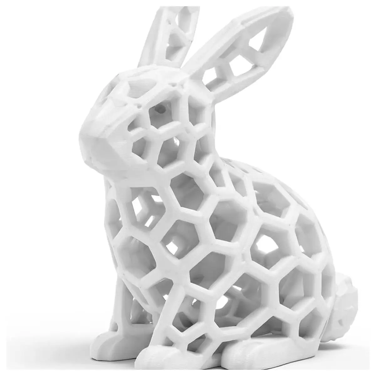 low poly honeycomb rabbit figurine geometric animal decor minimalist desk ornament modern home shelf piece
