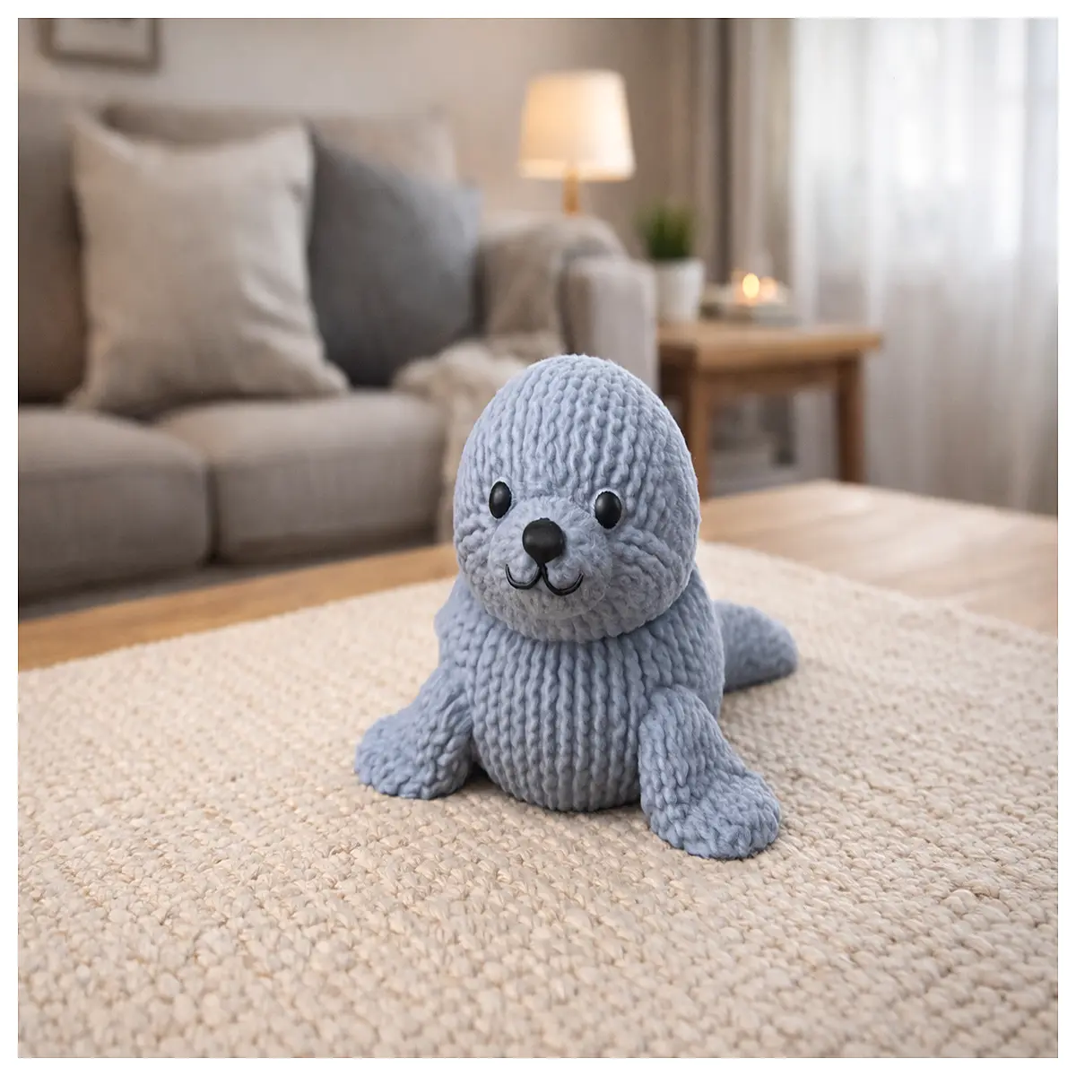 knitted seal plush toy soft hugging pillow cute animal stuffed animal for kids birthday gift