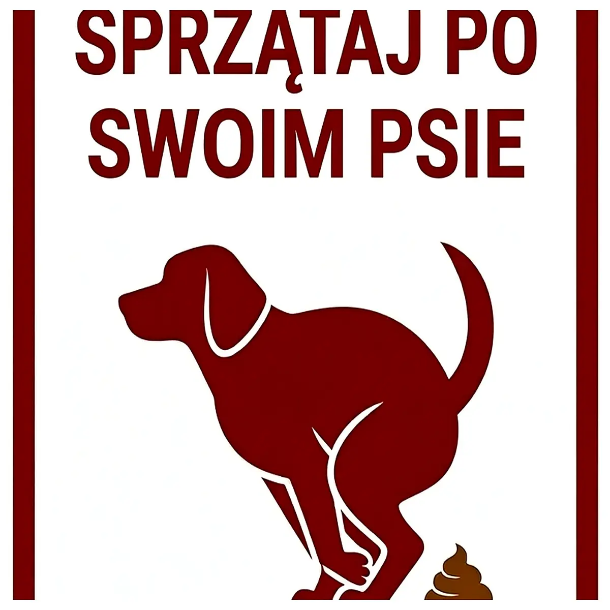 dog poop sign yard cleanup reminder polite notice plastic outdoor stake