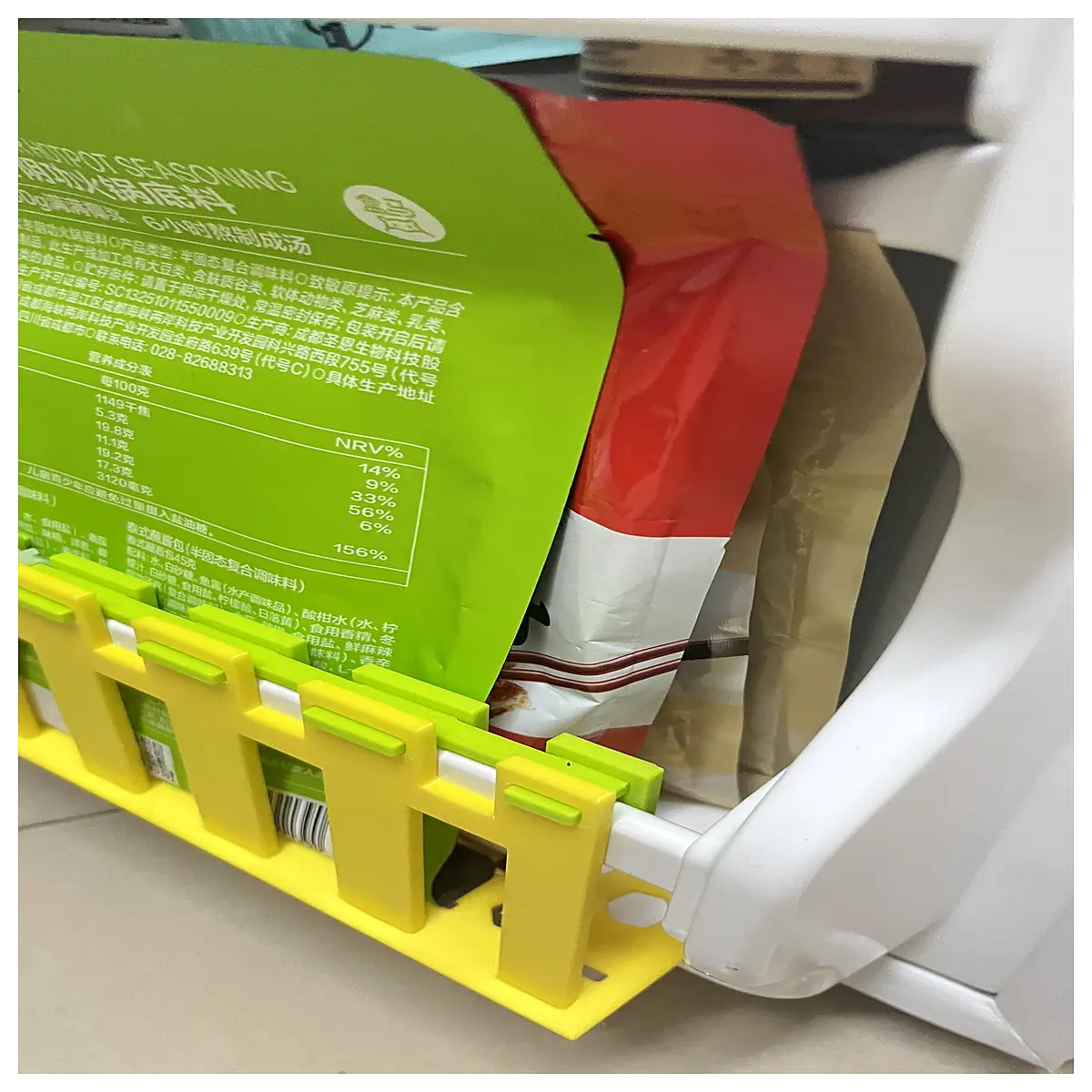 fridge shelf dividers with base anti slip organizer for bags bottles keep upright storage