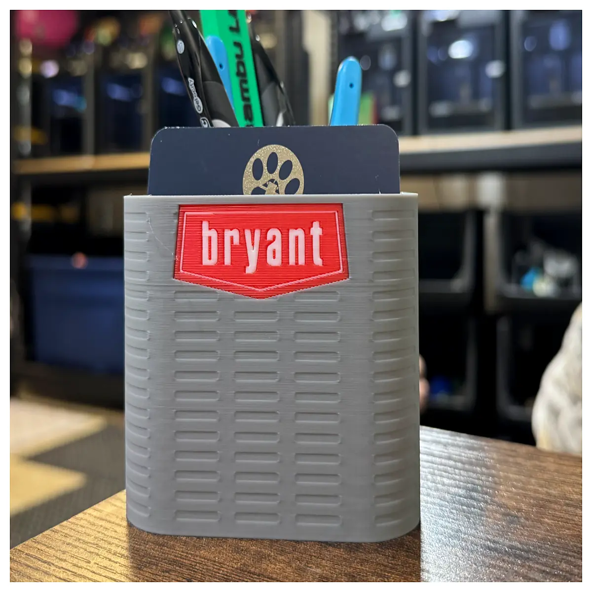 hvac bryant ac office desk accessories pen holder business card organizer metal stationery