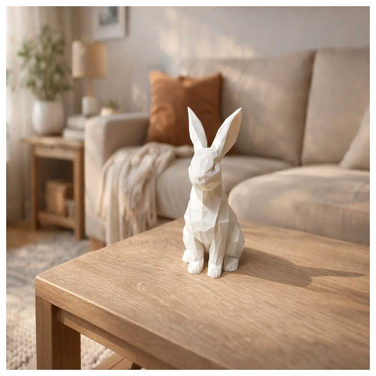 geometric rabbit plush toy modern minimalist wall art home decor nursery gift