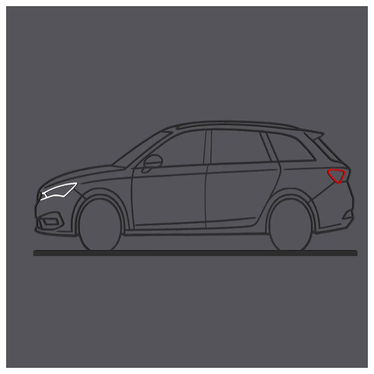 cupra leon sportstourer side profile line art vector illustration car silhouette sketch