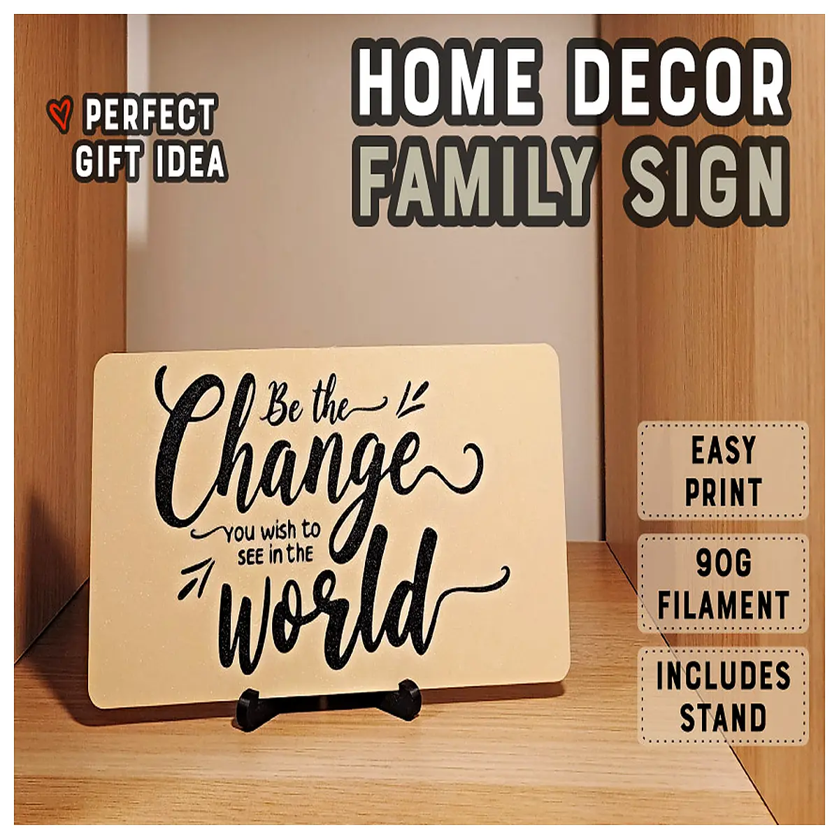 home decor inspirational quote plaque with easel wall art for living room motivational desk sign gift