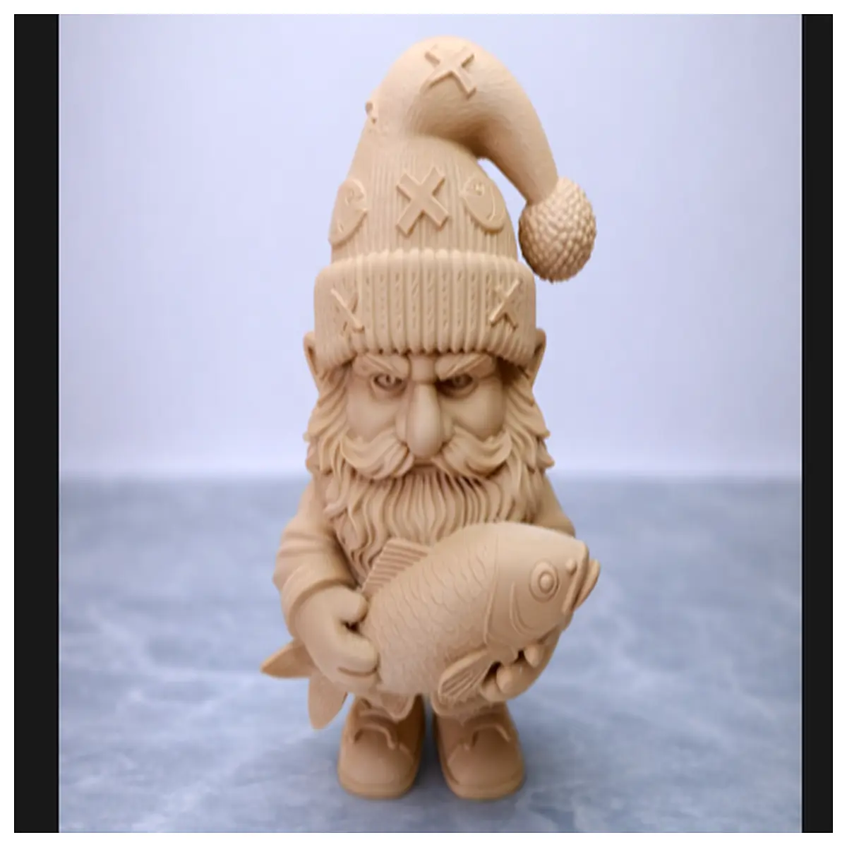 whimsical garden gnome figurine holding fish resin fishing statue for yard decor funny angler dwarf ornament