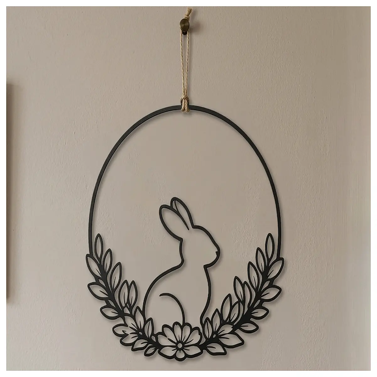 easter bunny wreath floral wall decor spring home decoration rabbit egg basket hanging door art