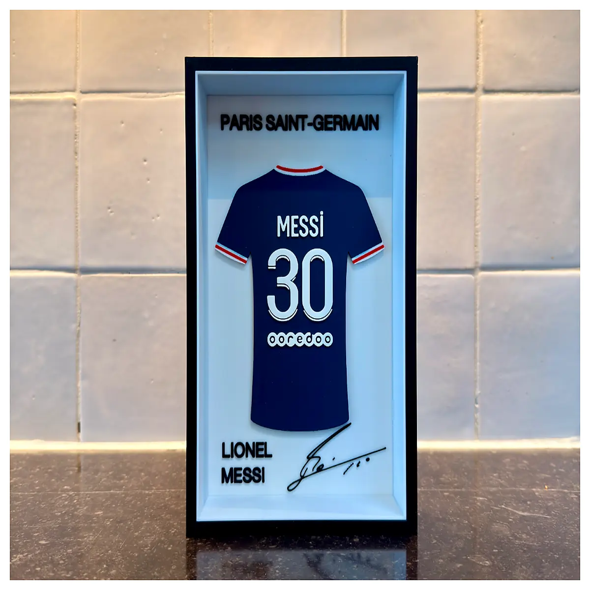 psg framed jersey wall art signed autograph case for bedroom decor