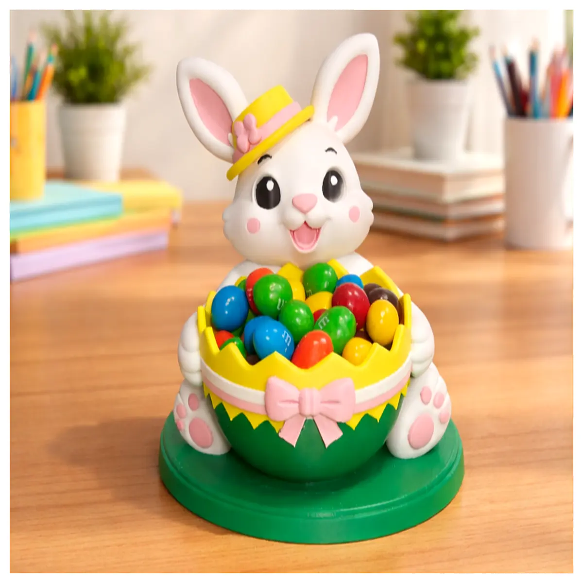 cute bunny candy bowl for desk easter decor