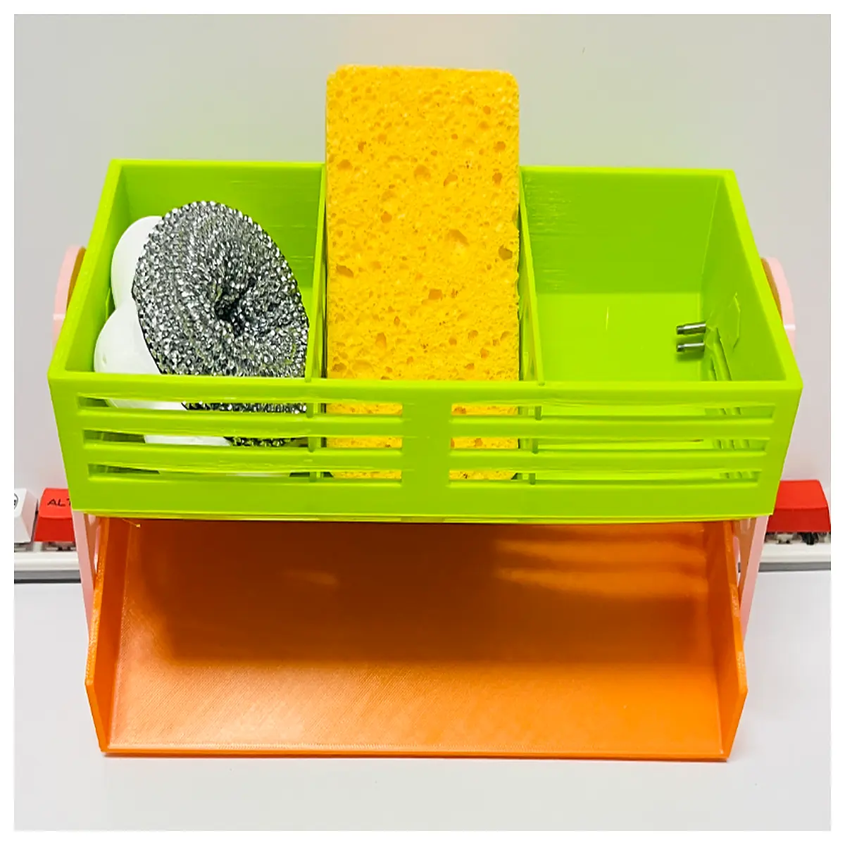 extended sink drying rack organizer with hooks for dishes and utensils space saving kitchen counter drainboard mat duty petg printed plastic storage