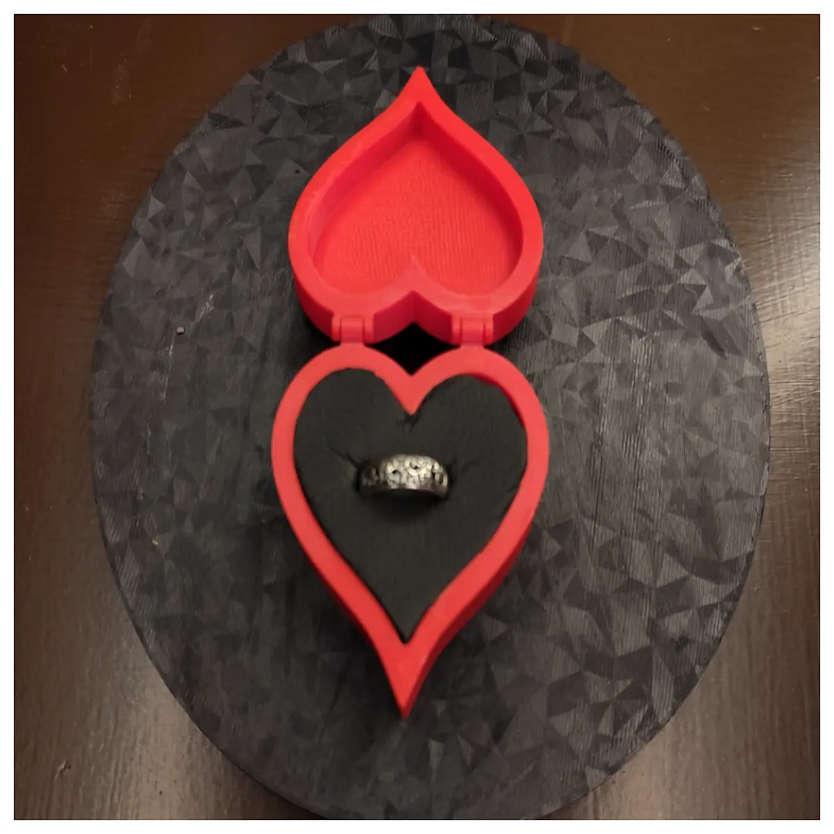 shaped ring box for engagement proposal jewelry storage gift with satin lining